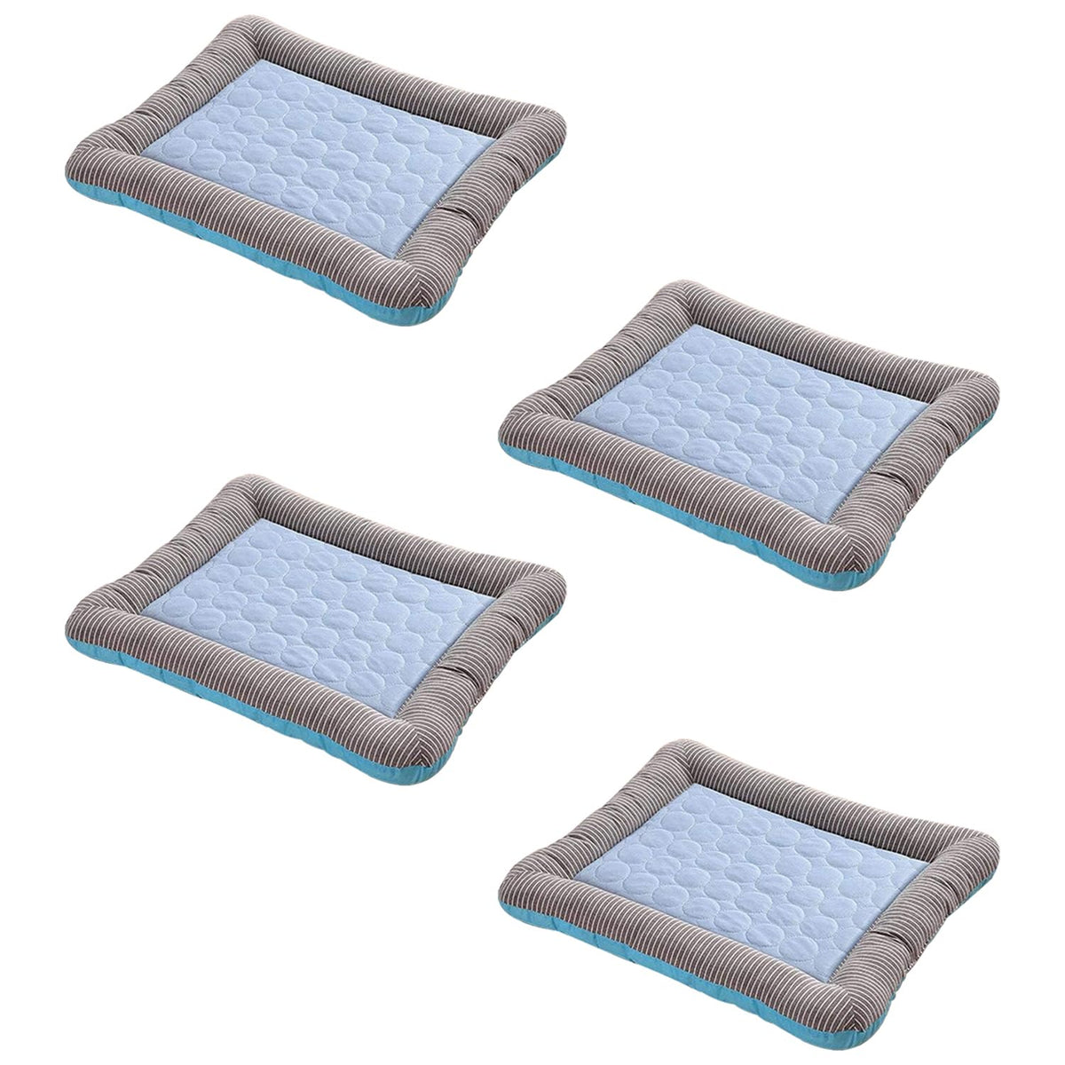 Kuber Industries Rectangular Dog & Cat Bed|Yarn Dyed Oxford Cloth|Nylon and Polyester With Cotton Filling|Self-Cooling Bed For Dog & Cat|Small Light-weight & Durable Dog Bed|ZQCJ005B-S|Blue(Pack Of 4)