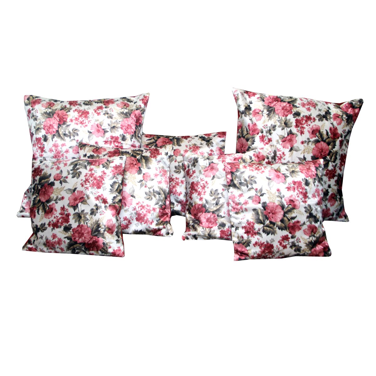 Kuber Industries 7 Piece Velvet Cushion Cover Set - 24" X 24", Multicolour, 50 TC