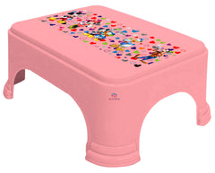Heart Home Disney Team Mickey Print Plastic Bathroom Set of 5 Pieces with Bucket, Tub, Stool, Dustbin & Mug (Pink)-HEARTHS15273 -HS_35_HEARTHS17521