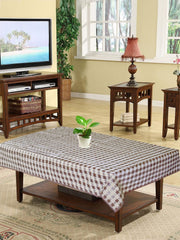 Kuber Industries Floral Print PVC Center Table Cover/Table Cloth for Home Decorative Luxurious 4 Seater, 60"x36" (Brown) 54KM4264