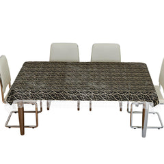 Heart Home Dining Table Cover | PVC Table Cloth Cover | 6-Seater Table Cloth | Table Protector Cover | Table Cover for Dining Table | Zig-Zag Table Cover | 60x90 Inch | DTC | Brown