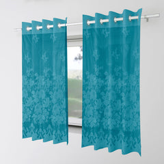 Kuber Industries Window Curtain|Darkening Window Curtains|Sheer Curtain with 8 Rings|Parda for Living Room|Drapes for Bedroom|Net Frill Window Curtain|5 Ft|SY27|Green