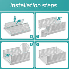 Kuber Industries (Pack of 2) Foldable Cupboard Organizer For Clothes - Stackable Closet Organizer For Wardrobe - For Shirt | T shirt | Jeans - Plastic Cupboard Dress Racks For Clothes Storage (White)