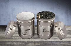 Heart Home Stainless Steel 2 Pieces Sugar Tea Container Set (Silver) - CTHH010306