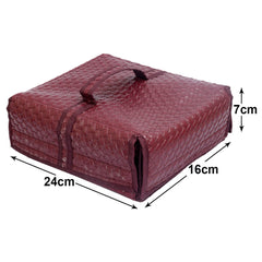 Heart Home Soft Leather Jewellery Organizer For Small Jewellery With 18 Pouches (Maroon) 54HH4076.