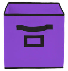 Kuber Industries Non Woven 2 Pieces Large Foldable Storage Organiser Cubes/Boxes (Coffee & Purple) - CTGTC35263