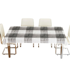 Kuber Industries Dining Table Cover | PVC Table Cloth Cover | 6-Seater Table Cloth | Table Protector Cover | Table Cover for Dining Table | Black Lining Table Cover | 60x90 Inch | DTC | Gray