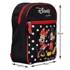 Kuber Industries Mickey & Minnie Print Rexine Lightweight, Portable School Bag, Backpack, Bookbag For Kids Pack of 2 (Black)