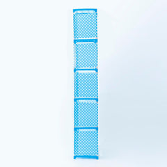 Kuber Industries (Pack of 6) 5 Layer Book Rack | Book Cabinet Shelves for Bedroom Office Living Room | Storage Shelve for Books Storage Organizer | Adjustable Shelf Rack | SJ05B | Blue