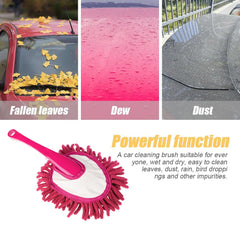 Heart Home Car Duster | Cleaning Duster with Handle | Dust Cleaning Brush | Kitchen Cleaning Brush | Car Dashboard Brush | Dry-Wet Cleaning Brush | Small | Pink