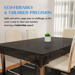Heart Home Dining Table Cover | PVC Table Cloth Cover | 6-Seater Table Cloth | Table Protector Cover | Table Cover for Dining Table | Silver Lace Table Cover | 60x90 Inch | DTC | Black