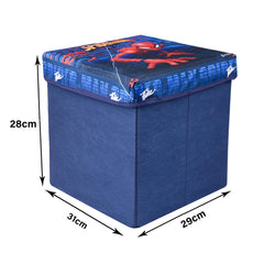 Heart Home Marvel Spider-Man Storage Sitting Stool | Foldable Storage Box | Storage Sitting Stool for Kids Room | Stool For Living Room | Storage Stool Box For Toys | Blue