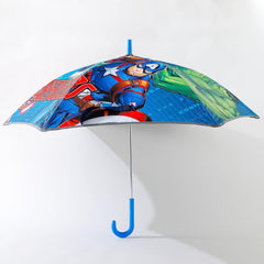 Kuber Industries Marvel Avangers Print Umbrella For Kids|Automatic Umbrella For Rain (Multi) (Pack Of 4)