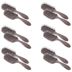Kuber Industries Hair Brush | Detangler Hair Brush | Leaf Flexible Bristles | Hair Brush with Paddle | Quick Drying Hair Brush | Suitable For All Hair Types | 12 Piece | Pack of 4 | HSBIOCFE | Coffee
