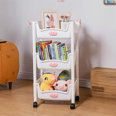 Kuber Industries (Set of 3) Slim Storage Organizer Rack | 3-Layer Rack for Storage | Laundry Organizers and Storage Racks | Side Rack for Kitchen | White