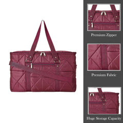 Heart Home Storage Duffle Bag | Parachute Travel Storage Bag | Storage Organizer for Clothes | Storage Carrying Bag with Handle | Zipper Closure Storage Bag for Clothes | Pack of 2 | Maroon