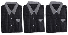 Kuber Industries 3 Piece Rexine Shirt Cover Set, Black