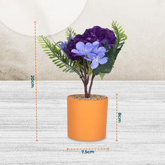 Kuber Industries Artificial Plants for Home D?cor|Natural Looking Indoor Fake Plants with Pot|Artificial Flowers for Decoration-Pack of 2 (Purple)