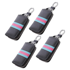 Kuber Industries Key Case|Keychain/Keyring/Key Tag|Car Key Clip, Key Holder, Key Organizer-Pack of 4 (Black)