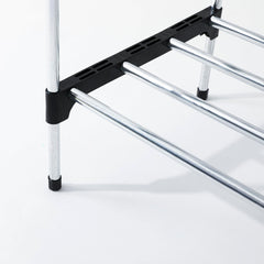 Kuber Industries (Pack 2) 5 Layer Shoe Rack | Footwear Holder | Shoe Storage Organizer Cabinet | Multi-Layer Adjustable shoe rack stand | Easy Assembly Sturdy Shoe Tower | Black & Silver