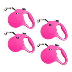 Kuber Industries Retractable Dog Leash|One Button Break with Safety Lock|Automatic & Non-Slip Handle|WINDOG-1092|Soft Padded Handle for Comfort Grip|Pet Training & Walking Accessory| Red (Pack of 4)