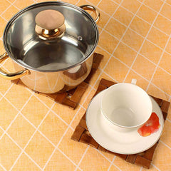 Kuber Industries 6 Pieces Bamboo Tea Coaster Set (Wooden)-CTKTC030443