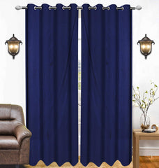 Kuber Industries 6 Pieces Polyester Eyelet Door Curtain 7 Feet (Blue)-Ctktc14333