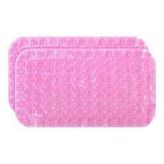 Kuber Industries Bath Mat | PVC Bathroom Mat | Shower Bath Mat | Floor Tub Mat | Foot Massager Mat | Anti-Skid Shower Bathroom Mat | B-01C |Pack of 2| Pink