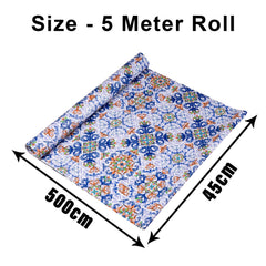 Heart Home Shelf Liner | Kitchen Cabinet Shelf Protector | Kitchen Liners for Cabinets and Drawers | Drawer Liner Mat | Flower Star Shelf Liner Roll | Cabinet Mat | 5 MTR | Blue