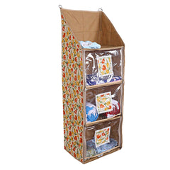 Kuber Industries Cotton Four Cabinet Hanging Baby Almirah (Gold)-CTKTC13371