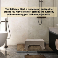 Kuber Industries Bathroom Stool | Bathroom Plain Square Stool | Plastic Stool For Bathroom | Stool for Kitchen | Bathroom Patla | Support Stool for Bathroom | P6 | Pack of 3 | Brown