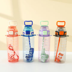 Kuber Industries Pack of 2 Kids Water Bottle With Straw |Sipper Water Bottle For Kids Boys Girls| Water Bottle with Locking Flip Lid | 720ml |Pink | SYZ-7774C