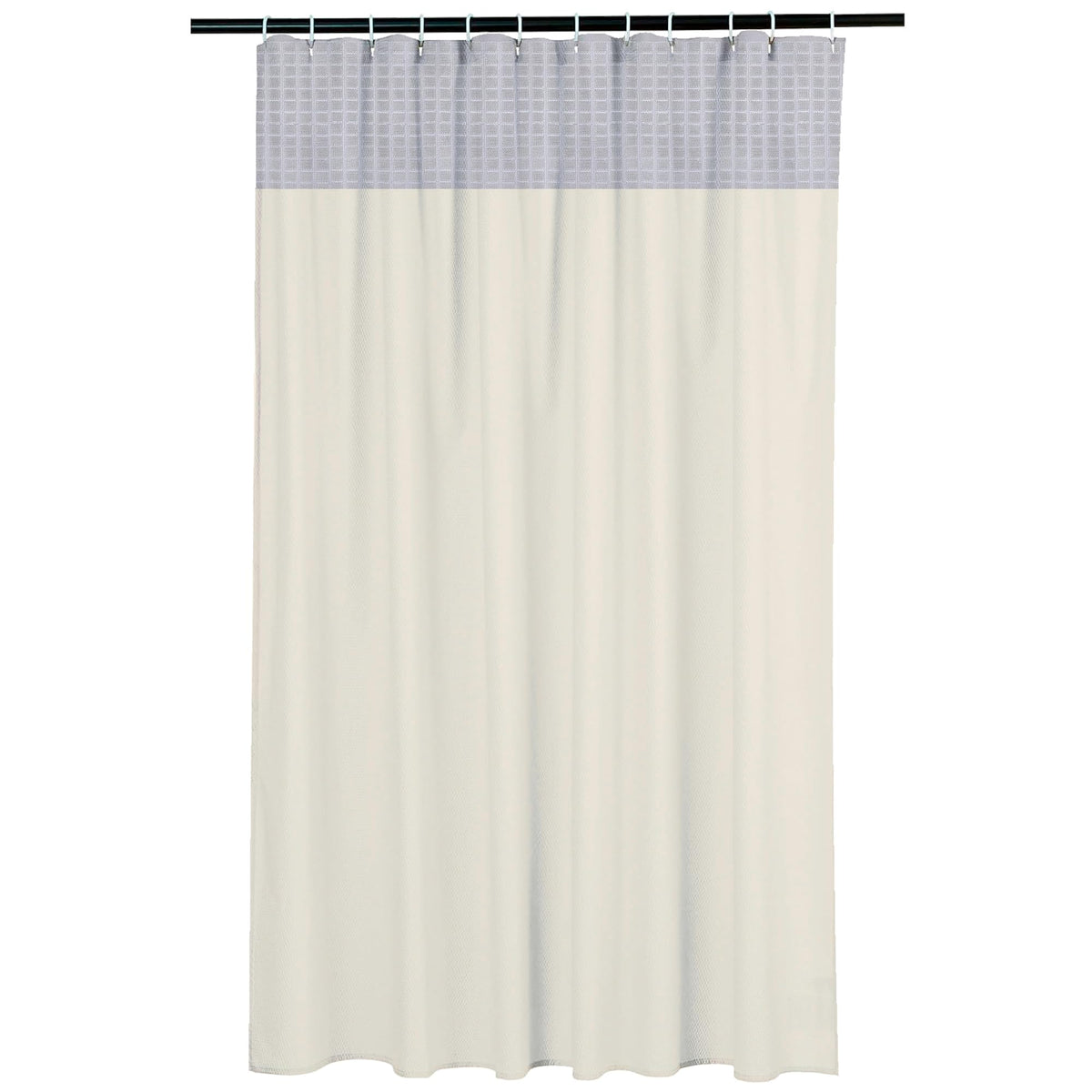 Heart Home AC Curtain | PVC Hospital Bed Curtain | Curtains for Hospital | Curtain for Bathroom | Window Blackout Curtain | Shower Curtain with 8 Rings | 7 Feet | Cream