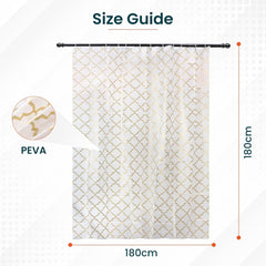 Kuber IndustriesSoft Texture Bath curtain|Natural Drape Waterproof Shower Curtain 6 Feet|Pack of 3|Gold
