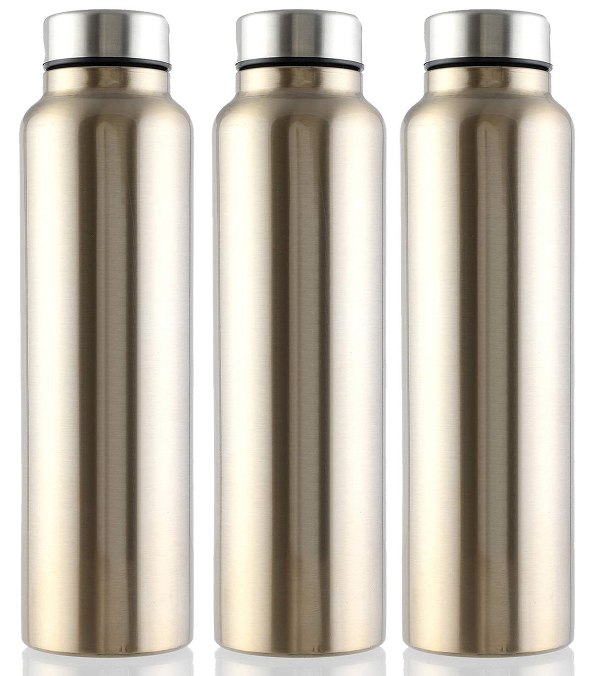 Kuber Industries Eagle Stainless Steel 3 Pieces Fridge Water Bottle/Refrigerator Bottle/Thunder, 1000 ML (Brown)-CTKTC043575