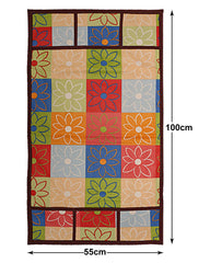 Heart Home Multicheck Print PVC Fridge Top Cover with 6 Utility Side Pockets (Multicolour)