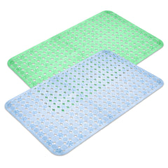 Kuber Industries Bath Mat | PVC Bathroom Mat | Shower Bath Mat | Transparent Round Check Floor Tub Mat | Foot Massager Mat | Anti-Skid Floor Shower Mat | Pack of 2 | Multi