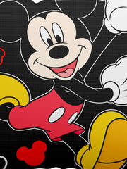 Kuber Industries Disney Mickey Print Silk Special Long Crush Pillow Cover- Set of 2, Black-KUBMART010047