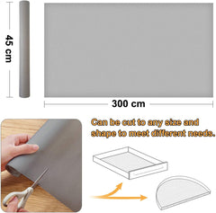 Kuber Industries Multipurpose, Waterproof, Super Strong, Anti Slip Diamond Textured Mat/Sheet for Kitchen Drawer, Cupboard Shelf, Fridge, Bathroom Shelves Liner-45X300 cm (3 Mtr,Grey)-KUBMART11706