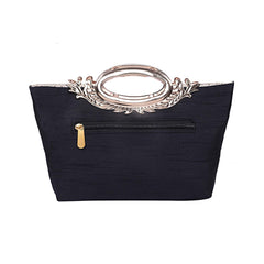 Kuber Industries Silk Clutch Ladies Handbag (Black) -CTKTC8784