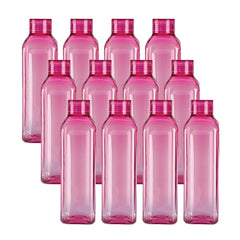 Kuber Industries BPA Free Plastic Water Bottles | Unbreakable, Leak Proof, 100% Food Grade Plastic | for Kids & Adults | Refrigerator Plastic Bottle Set of 6|Pink (Pack of 2)