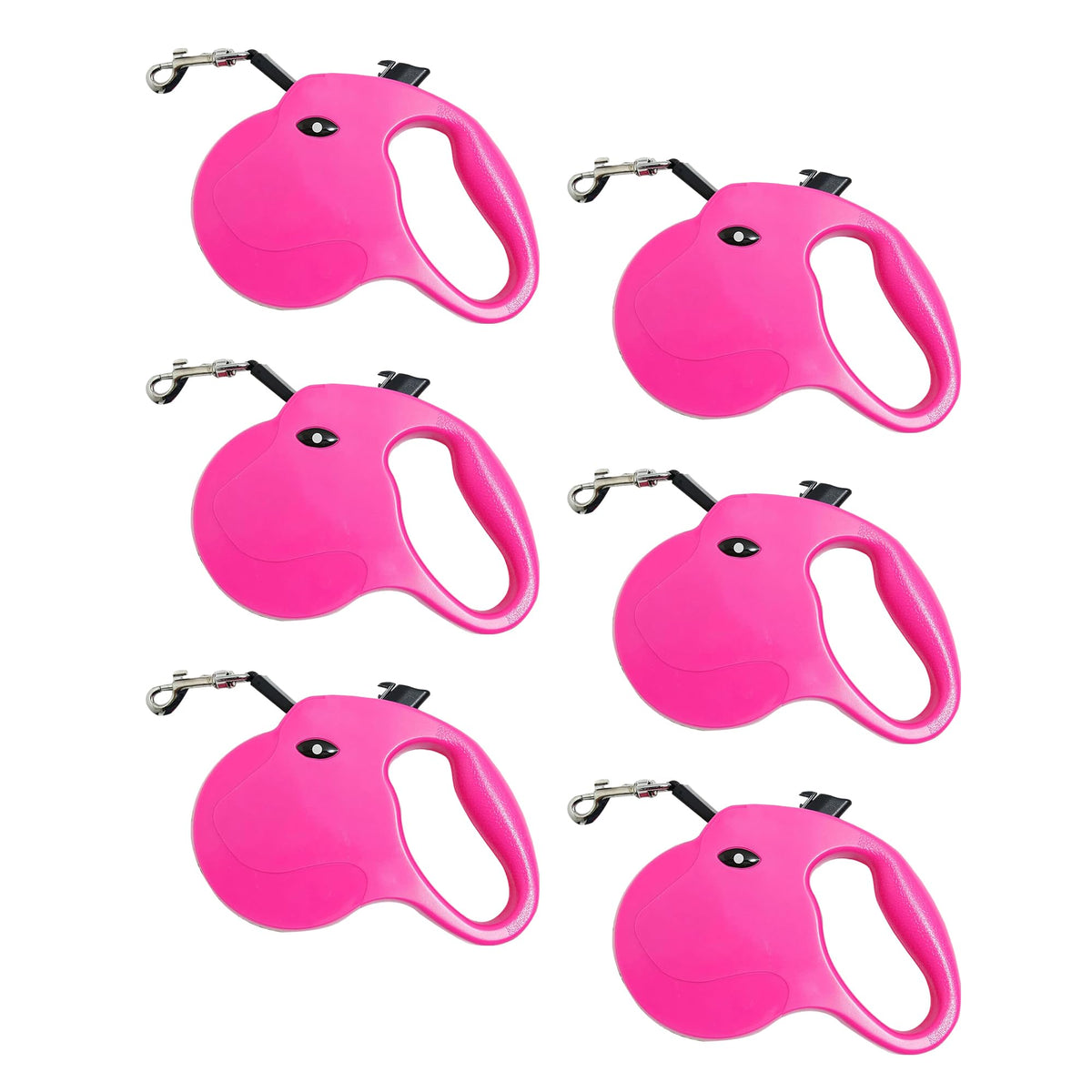 Kuber Industries Retractable Dog Leash|One Button Break with Safety Lock|Automatic & Non-Slip Handle|WINDOG-1092|Soft Padded Handle for Comfort Grip|Pet Training & Walking Accessory| Red (Pack of 6)