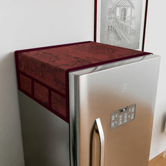 Kuber Industries Fridge Top Cover | PVC Fridge Top Cover | Refrigerator Cover with 6 Side Pockets | Refrigerator Top Protector | Appliance Cover | Fridge Top Cover 101 | Maroon