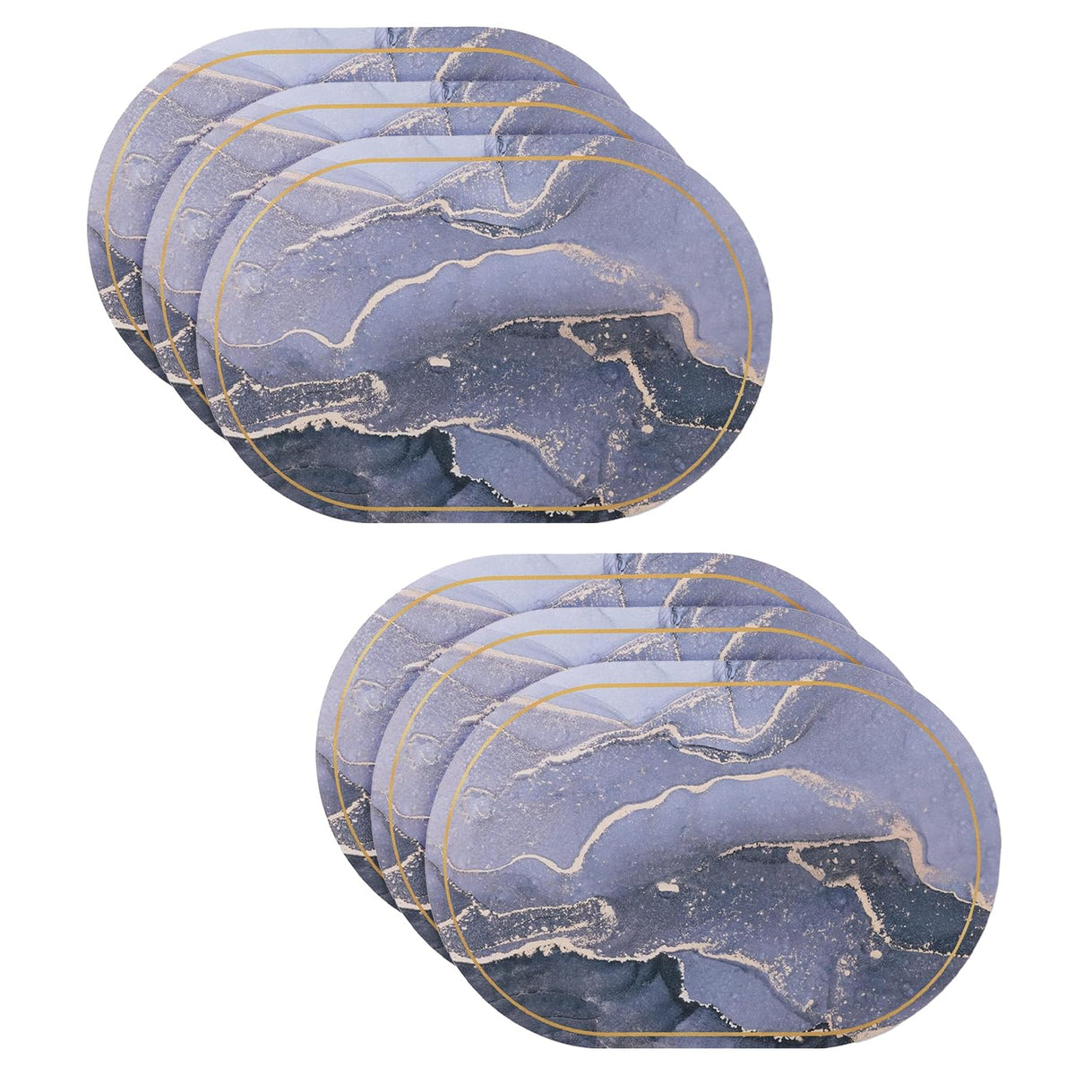 Kuber Industries Bath Mat | PVC Bathroom Mat | Shower Bath Mat | Floor Tub Mat | Diatom Mud Oval Mat | Anti-Skid Shower Bathroom Mat | CF-220815 |Pack of 6| Multi