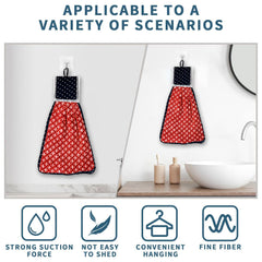 Kuber Industries Napkin | Washbasin Hanging Napkin | Kitchen Towel with Ties | Napkin for Kitchen | Circle Napkin for Bathroom | Hand Towel for Kitchen | Pack of 4 | Red