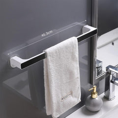 Kuber Industries (Set of 3) Large Self-Adhesive Bathroom Towel Holder & Hanger - Rod & Stand for Kitchen, Washroom without Drilling - Black