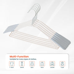 Heart Home PP Cloth Hanger Set of 5 With Zinc Plated Steel Hook (Grey)