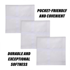 Kuber Industries Handkerchief | Premium Cotton Fabric | Handkerchief for Men | Handkerchief for Boys | Men's Handkerchief Set | Plain Self Dot | 24000 | Pack of 6 | White