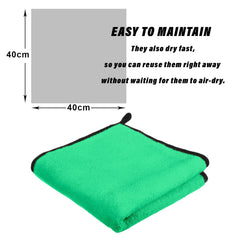 Kuber Industries Cleaning Towel | Reusable Cleaning Cloths for Kitchen | Duster Towel for Home Cleaning | 400 GSM Cleaning Cloth Towel with Hanging Loop | 40x40 | Pack of 3 | Green