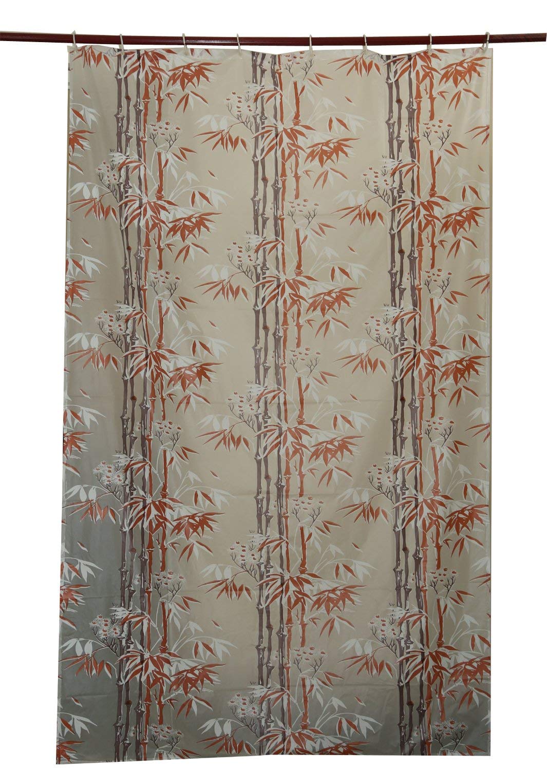 Kuber Industries Leaf Design PVC Shower Curtain - 54"x84", Coffee, Standard (CTKTC01556)
